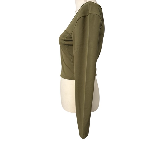 Lululemon Athletica Olive V-Neck Long Sleeve Top | Very Good Condition - Picture 3 of 5